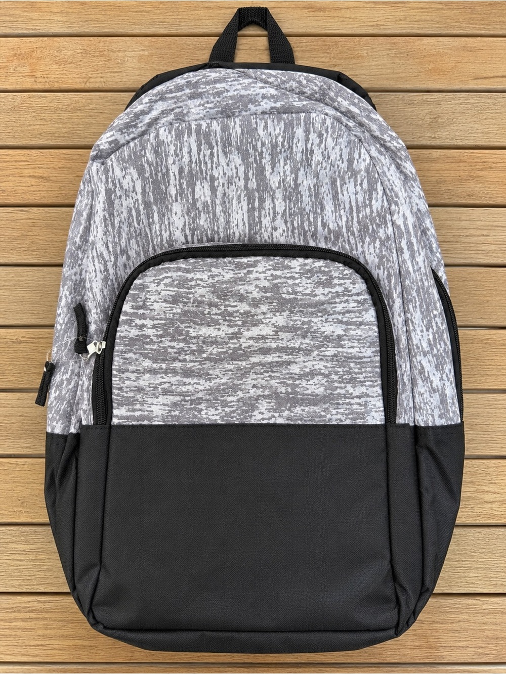 Gray Black Heathered Backpack – Brand New
